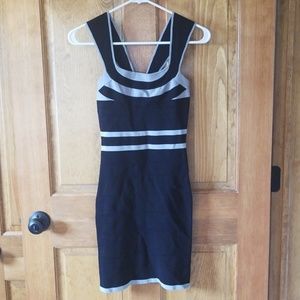 New Express black and gray bodycon dress